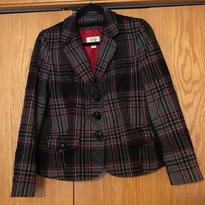 Talbots wool-blend plaid blazer